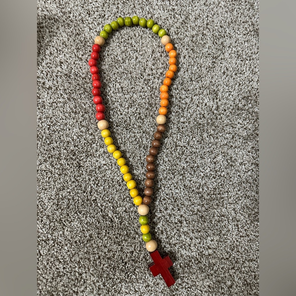 Wooden kiddie rosary